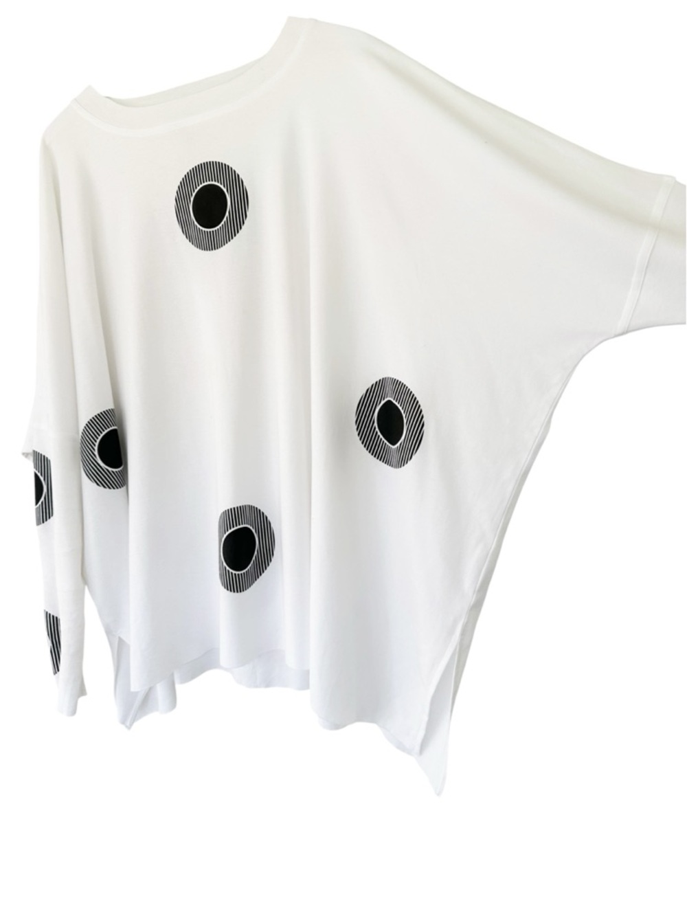 Planet By Lauren G • Pima Cotton Spotlight Oversized Crew Swing Tee - Picture 6 of 12